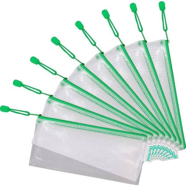 Reißverschlusstasche PVC grün DL 250x215mm VE=8 Stück