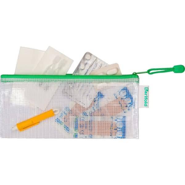 Reißverschlusstasche PVC grün DL 250x215mm VE=8 Stück