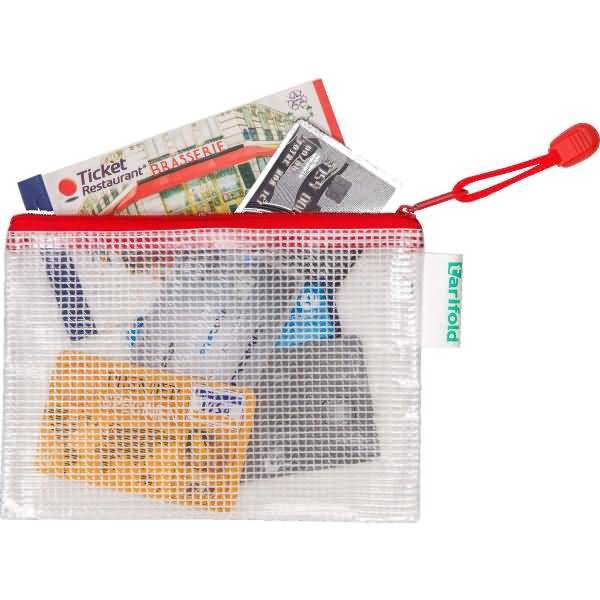 Reißverschlusstasche PVC rot A6 175x125mm VE=8 Stück