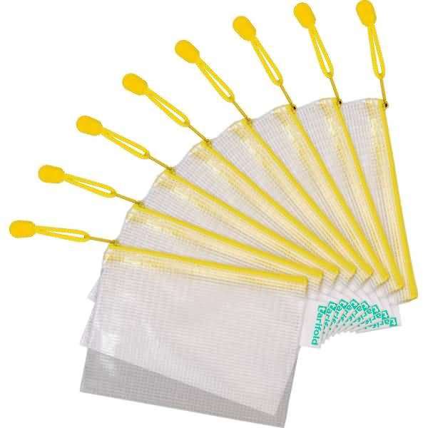 Reißverschlusstasche PVC gelb A6 175x125mm VE=8 Stück