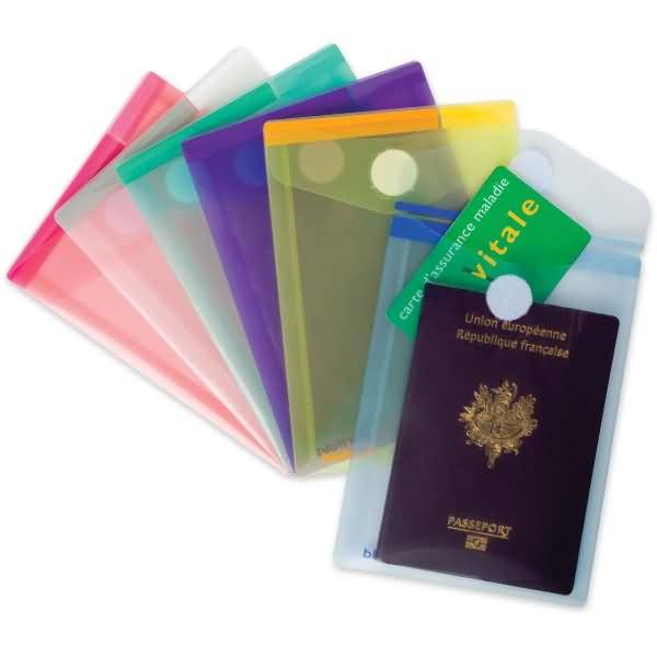 Sammeltasche A6 hoch Klettverschluss farbig sortiert VE=6 Stück