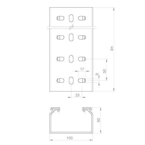 Unex Kabelbahn gelocht lgr 66100