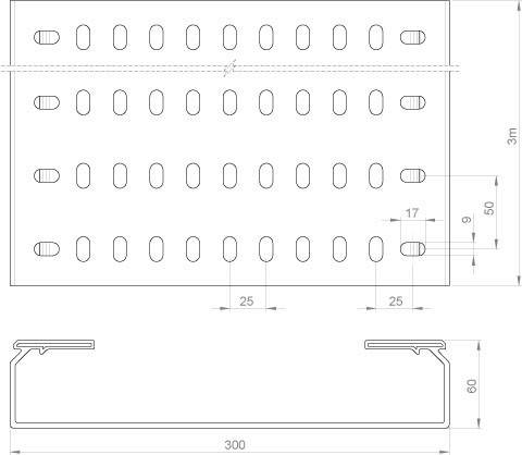 Unex Kabelbahn gelocht lgr 66300