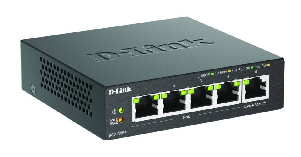 DLink Deutschland Gigabit PoE+ Switch DGS-1005P/E