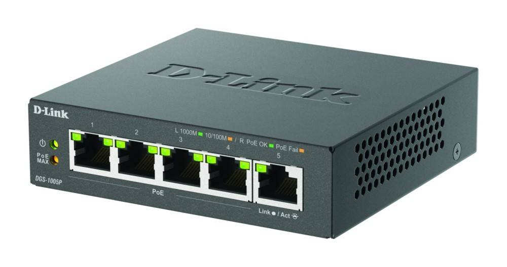D-Link DGS-1005P/E DGS-1005P/E Netzwerk Switch 5 Port 1 / 10 GBit/s
