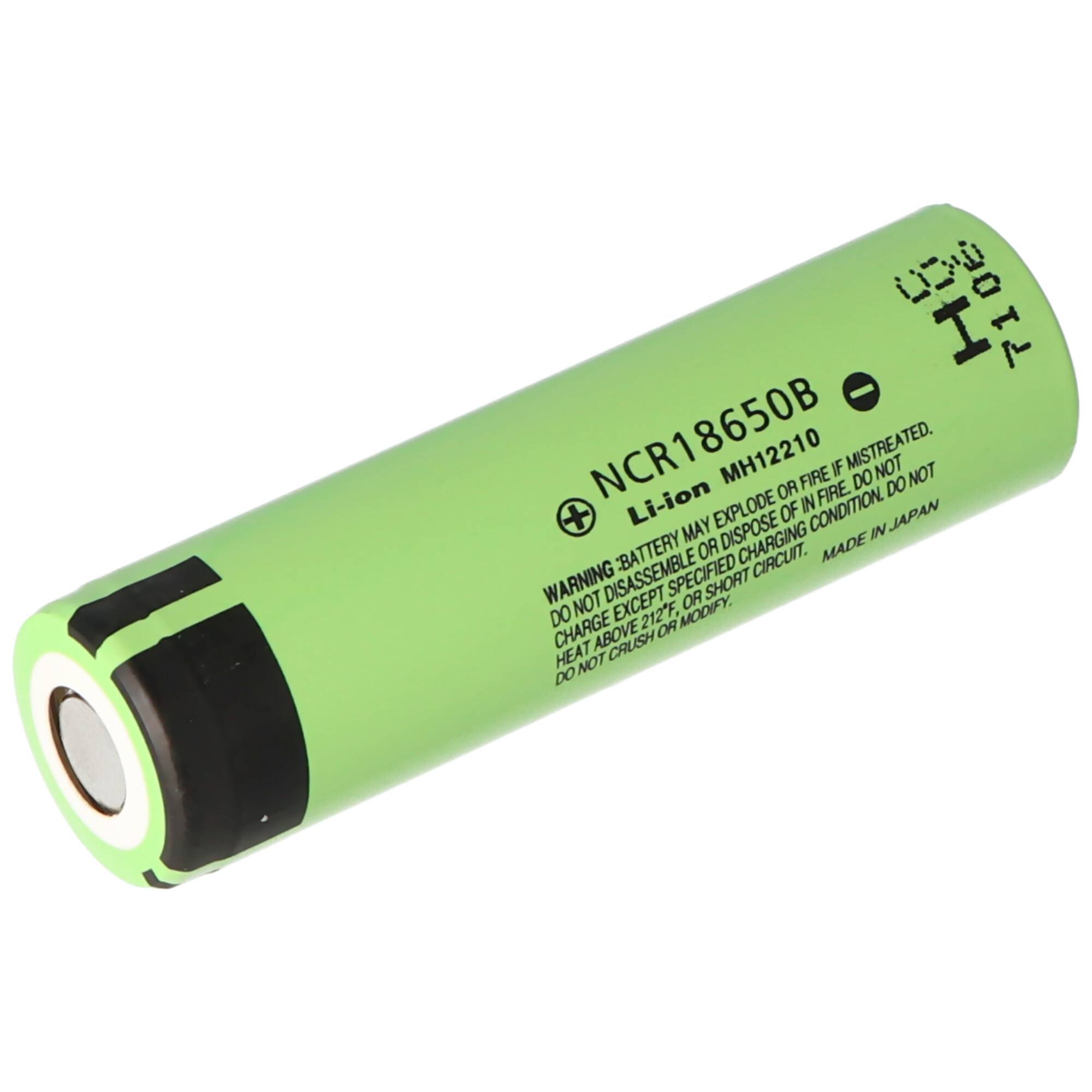Panasonic NCR18650B Li-Ion Akku ohne Kopf, Flat Top 65,3x18,5mm 3,6 bis 3,7V 3400mAh für Schwachstromanwendungen