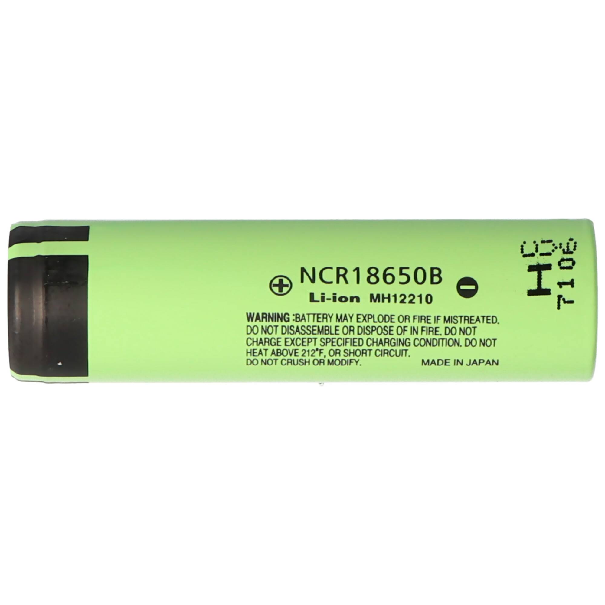 Panasonic NCR18650B Li-Ion Akku ohne Kopf, Flat Top 65,3x18,5mm 3,6 bis 3,7V 3400mAh für Schwachstromanwendungen