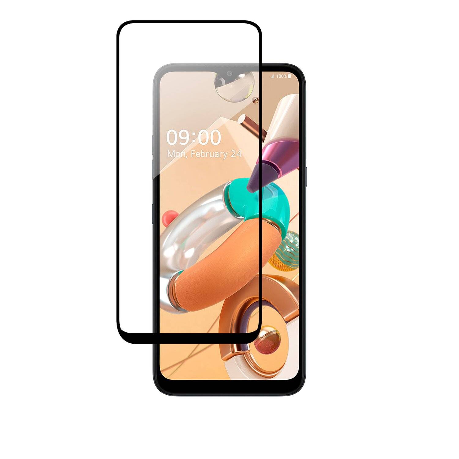 5D Schutz Glas für LG K61 Curved Schutz Folie Vollständig Klebend und Abdeckung