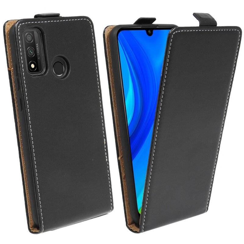 Flip Case für HUAWEI P SMART 2020 Handy Tasche vertikal aufklappbar Schutzhülle Klapp Hülle Schwarz
