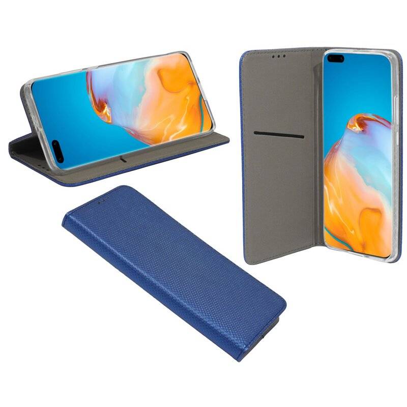Buch Tasche "Smart" für HUAWEI P40 PRO Handy Hülle Etui Brieftasche Schutzhülle mit Standfunktion, Kartenfach Blau