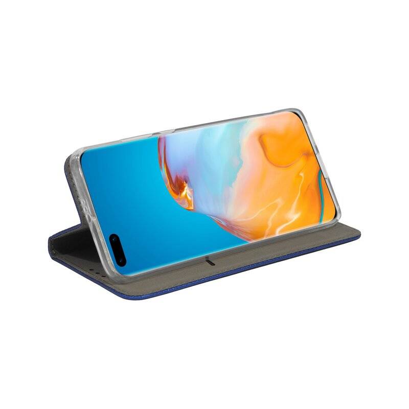 Buch Tasche "Smart" für HUAWEI P40 PRO Handy Hülle Etui Brieftasche Schutzhülle mit Standfunktion, Kartenfach Blau