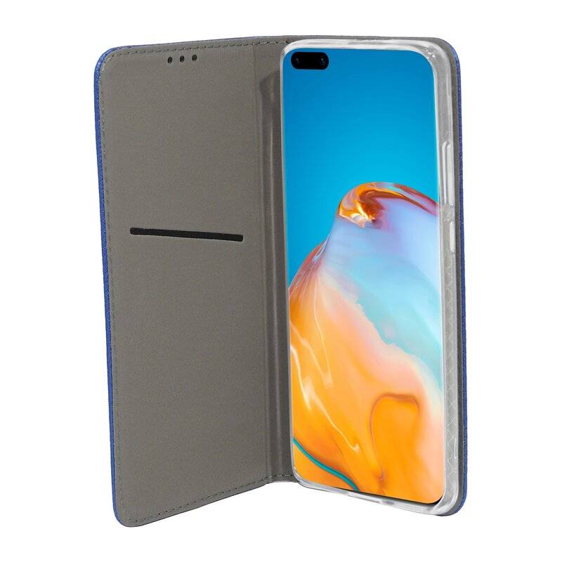Buch Tasche "Smart" für HUAWEI P40 PRO Handy Hülle Etui Brieftasche Schutzhülle mit Standfunktion, Kartenfach Blau