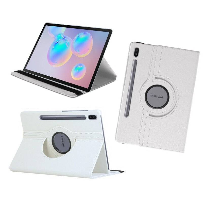 Tablet Cover für Samsung Galaxy Tab S6 10,5 Zoll ( SM-T860 / SM-T865 ) Tasche Hülle Bumper Case Rotierbar mit Ständer Weiß