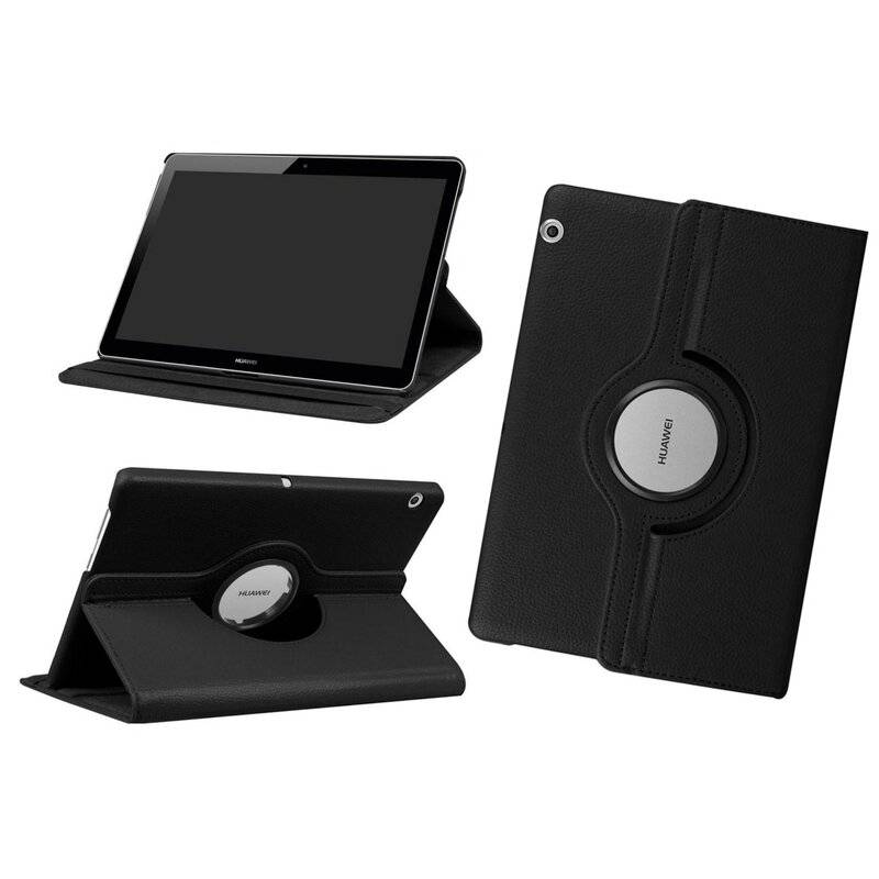 360 Schutz Tablet Cover für HUAWEI MEDIAPAD T3 9.6 ZOLL Tasche Hülle Tabletschale Bumper Case Etui Rotierbar mit Ständer Schwarz