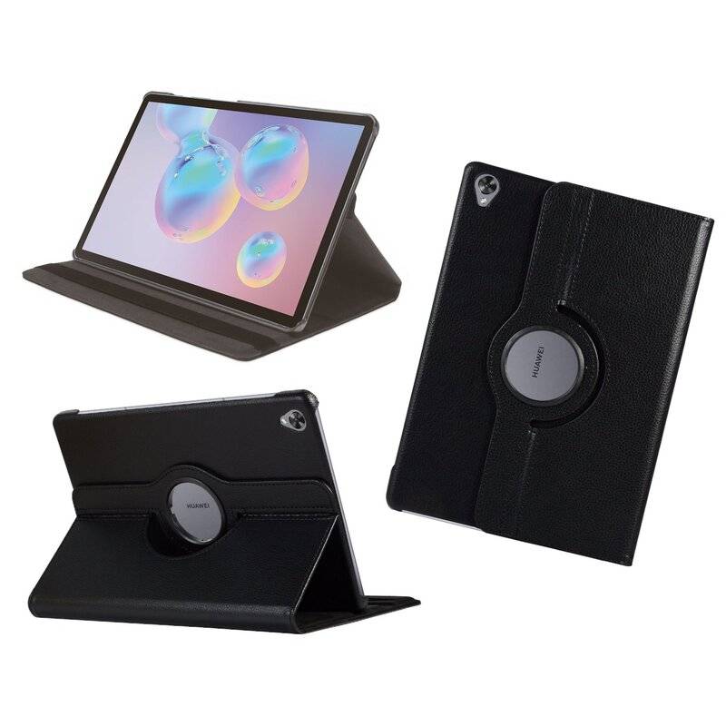 360 Schutz Tablet Cover für HUAWEI MEDIAPAD M6 8.4 ZOLL Tasche Hülle Tabletschale Bumper Case Etui Rotierbar mit Ständer Schwarz