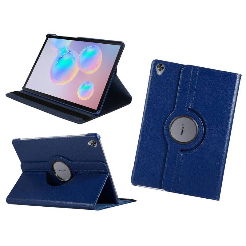360 Schutz Tablet Cover für HUAWEI MEDIAPAD M6 8.4 ZOLL Tasche Hülle Tabletschale Bumper Case Etui Rotierbar mit Ständer Blau