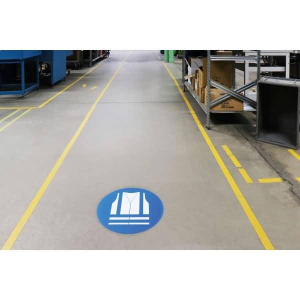 Sicherheitspiktogramm Warnweste tragen selbstklebend 430x375mm