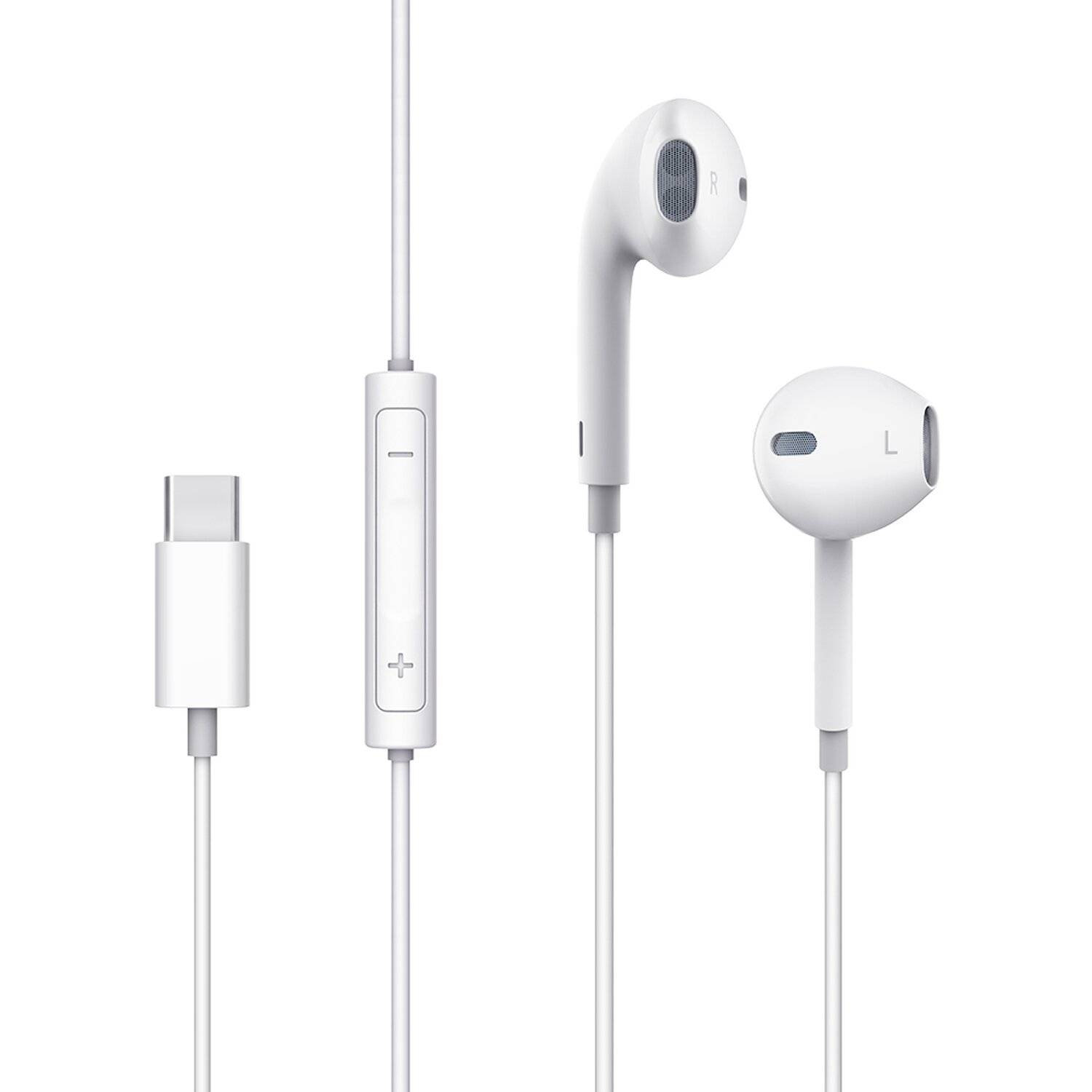Mcdodo HP-6070 In Ear Kopfhörer Stereo Headset USB-C TYP-C mit Mikrofon kompatibel mit Xiaomi Huawei ZTE Oppo Weiß