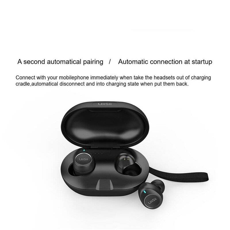 UiiSii Bluetooth Kopfhörer Kabellos Headset Ohrhörer 5.0 IPX5 Wasserdicht Stereo Set UiiSii TWS60 Schwarz