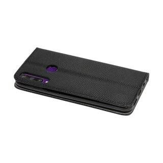 Buch Tasche "Smart" kompatibel mit HUAWEI Y6P Handy Hülle Etui Brieftasche Schutzhülle mit Standfunktion, Kartenfach Schwarz