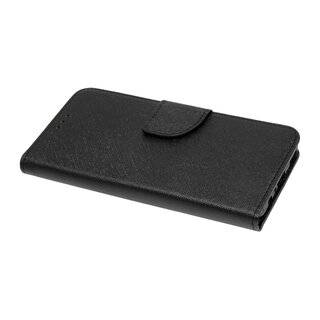 Buch Tasche "Fancy" kompatibel mit HUAWEI P SMART 2020 Handy Hülle Etui Brieftasche Schutzhülle mit Standfunktion, Kartenfach Schwarz
