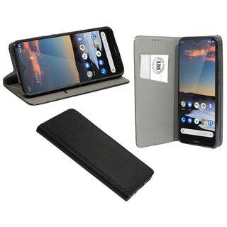 Buch Tasche "Smart" kompatibel mit NOKIA 5.3 Handy Hülle Etui Brieftasche Schutzhülle mit Standfunktion, Kartenfach Schwarz