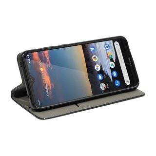 Buch Tasche "Smart" kompatibel mit NOKIA 5.3 Handy Hülle Etui Brieftasche Schutzhülle mit Standfunktion, Kartenfach Schwarz