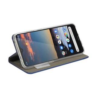 Buch Tasche "Smart" kompatibel mit NOKIA 5.3 Handy Hülle Etui Brieftasche Schutzhülle mit Standfunktion, Kartenfach Blau