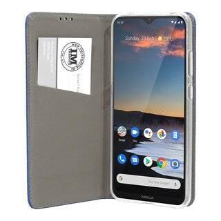 Buch Tasche "Smart" kompatibel mit NOKIA 5.3 Handy Hülle Etui Brieftasche Schutzhülle mit Standfunktion, Kartenfach Blau