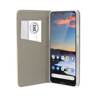 Buch Tasche "Smart" kompatibel mit NOKIA 5.3 Handy Hülle Etui Brieftasche Schutzhülle mit Standfunktion, Kartenfach Gold