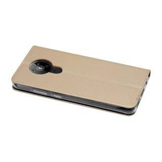 Buch Tasche "Smart" kompatibel mit NOKIA 5.3 Handy Hülle Etui Brieftasche Schutzhülle mit Standfunktion, Kartenfach Gold