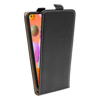 Flip Case kompatibel mit Samsung Galaxy A11 (A115F) Handy Tasche vertikal aufklappbar Schutzhülle Klapp Hülle Schwarz