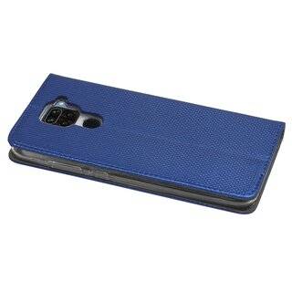 Buch Tasche "Smart" kompatibel mit XIAOMI REDMI NOTE 9 Handy Hülle Etui Brieftasche Schutzhülle mit Standfunktion, Kartenfach Blau