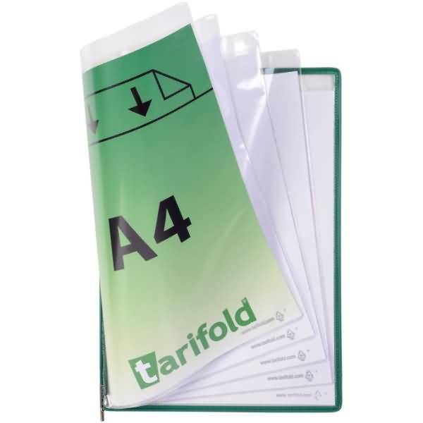 Sichttafel Foldfive A4 mit 5 Sichttaschen VE=5 Stück grün