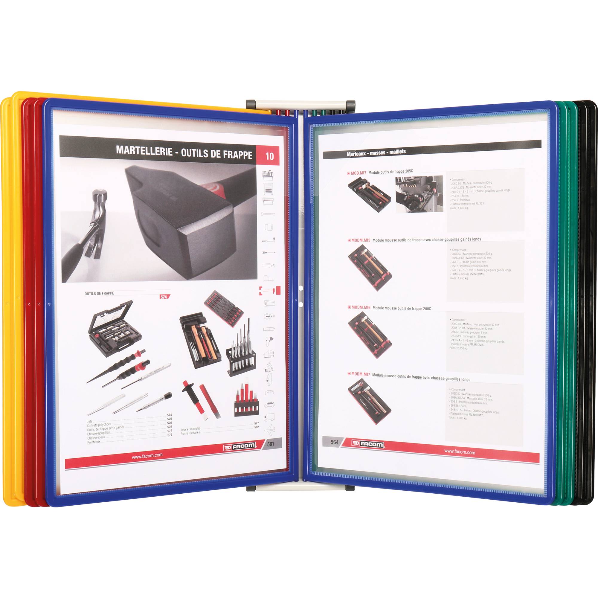 Wandsichttafel Set Easy Load A4 grau inkl. 10 Sichttafeln farbig sortiert