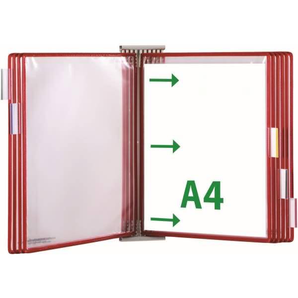 Erweiterungswandelement T-Technic A4 inkl. 10 Sichttafeln rot