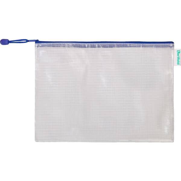 Reißverschlusstasche PVC blau A4 330x240mm VE=8 Stück