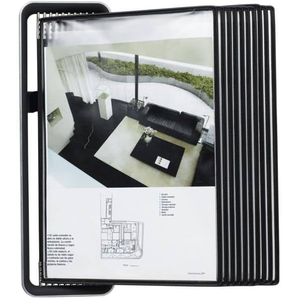 Wandsichttafelsystem Veo Basic A4 inkl. 10 Sichttafeln schwarz