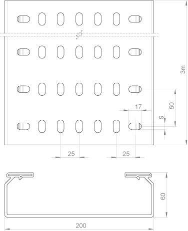 Unex Kabelbahn gelocht lgr 66200
