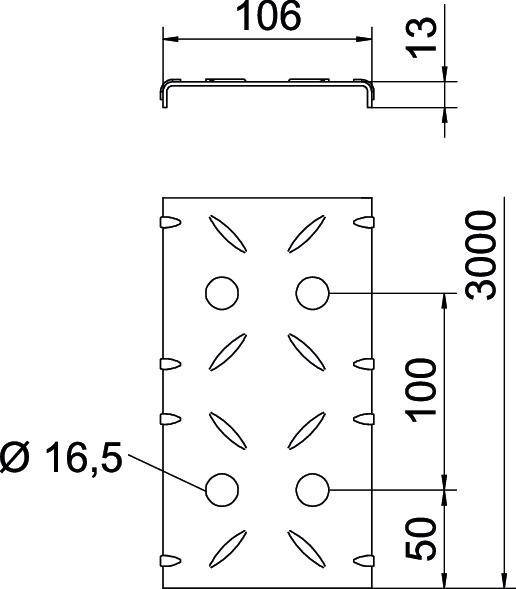OBO Bettermann Riffelblechdeckel DBKR 100 FS