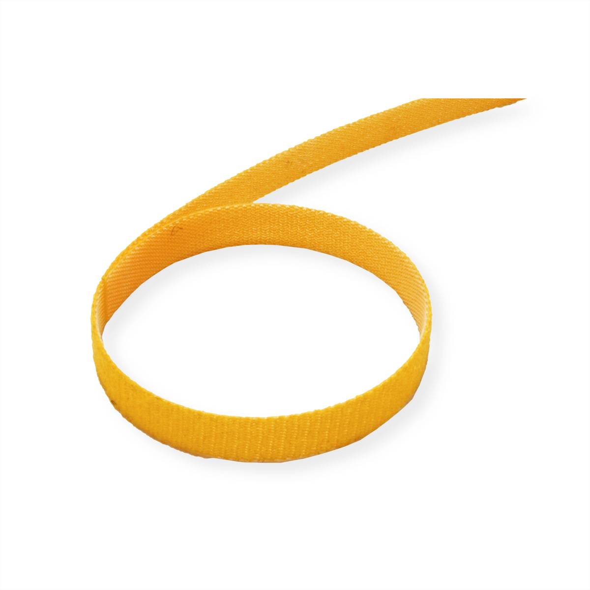 VALUE Klettband auf Rolle, 10mm, gelb, 25 m