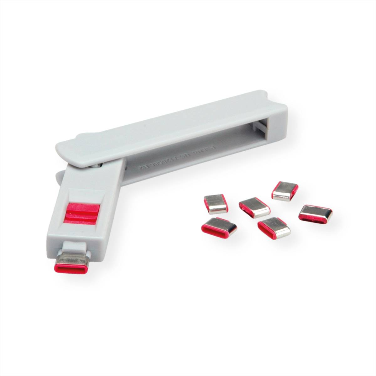 ROLINE USB Typ C Port Blocker, 1x Schloss und 1x Schlüssel