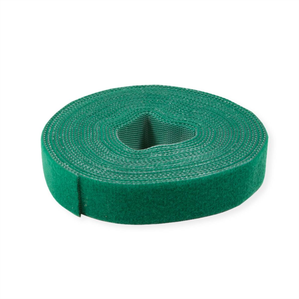 VALUE Klettband auf Rolle, 10mm, grün, 25 m