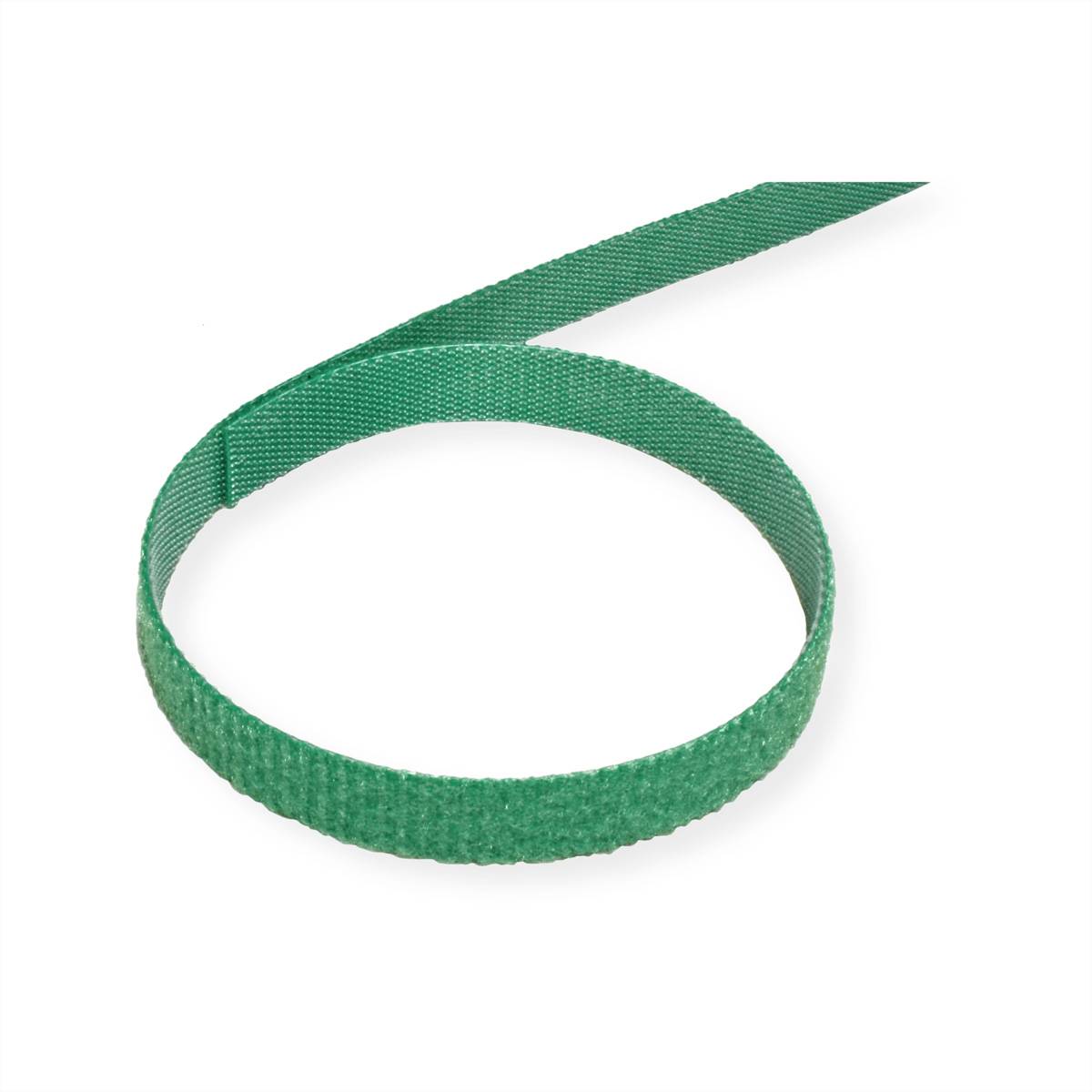 VALUE Klettband auf Rolle, 10mm, grün, 25 m