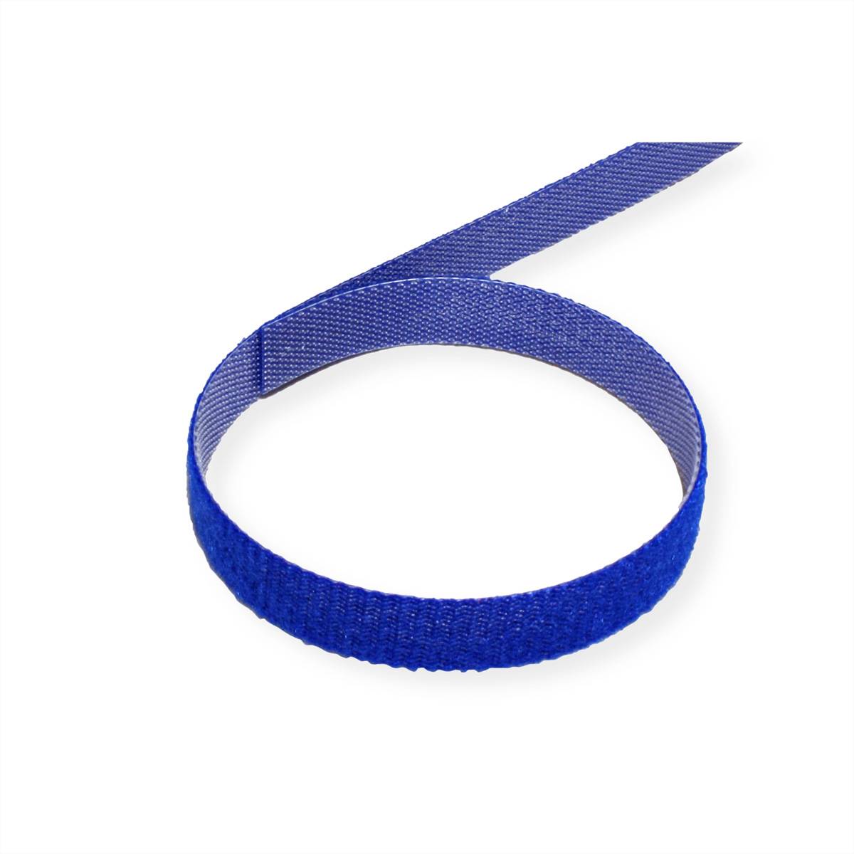 VALUE Klettband auf Rolle, 10mm, blau, 25 m
