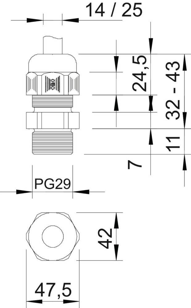 OBO Bettermann Verschraubung V-TEC PG29 LGR