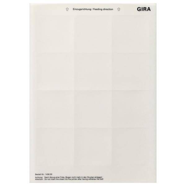 Gira Beschriftungsbogen 145800