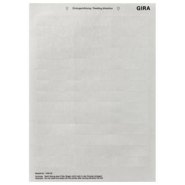 Gira Beschriftungsbogen 145900