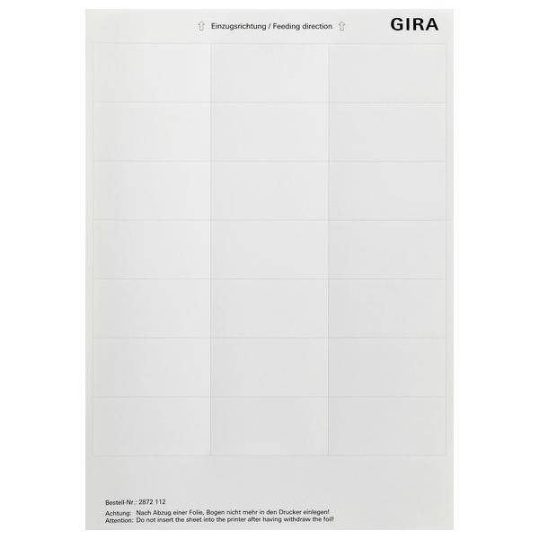 Gira Beschriftungsbogen 2872112