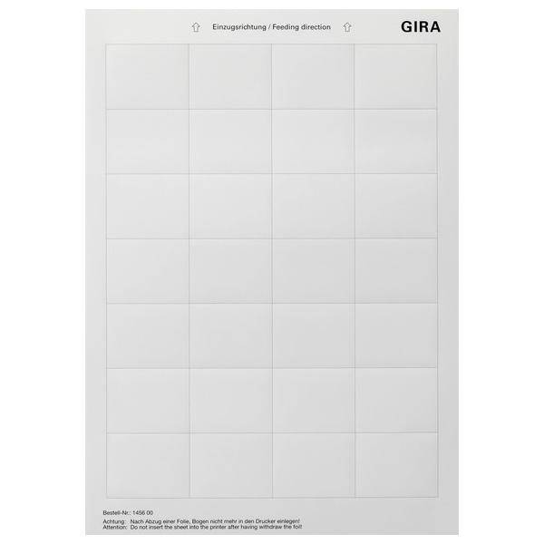 Gira Beschriftungsbogen 145600